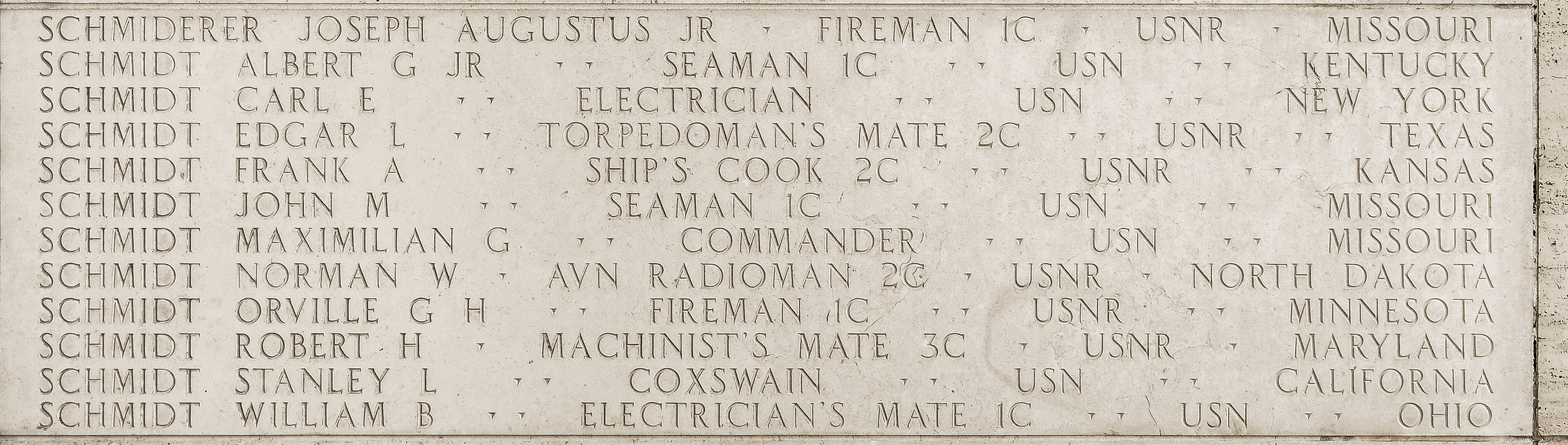 William B. Schmidt, Electrician's Mate First Class